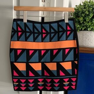 Rachel Roy Bright Geometric Woven Skirt